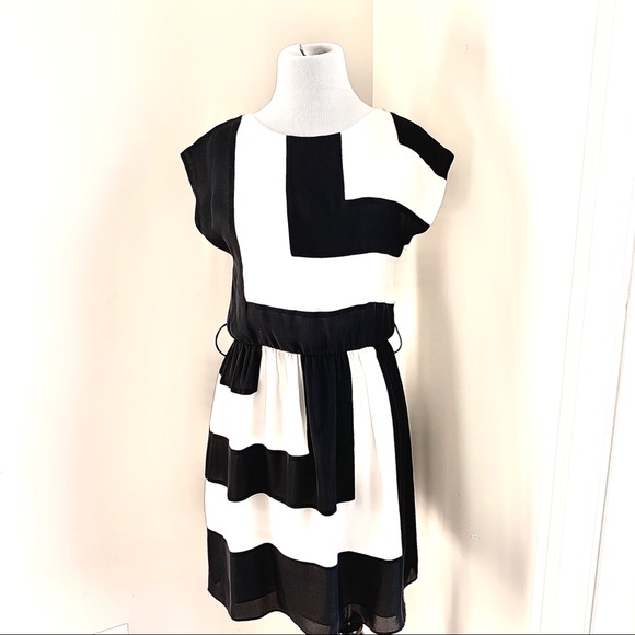 Alice + Olivia Dresses & Skirts - Alice + Olivia black & white silk mini dress